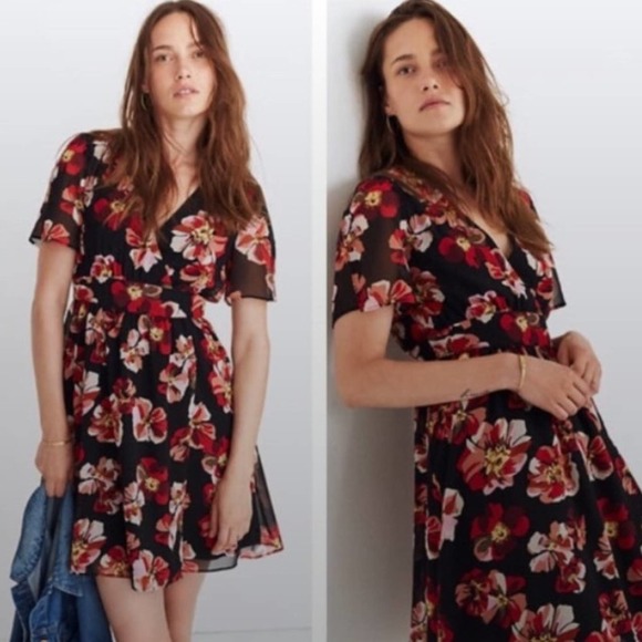 Madewell Tulip-Sleeve Mini Dress in French Rose - Picture 2 of 11